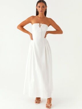 bombshell tube mini dress white pearl peppermayo Peppermayo Exclusive - Bombshell Tube Mini Dress